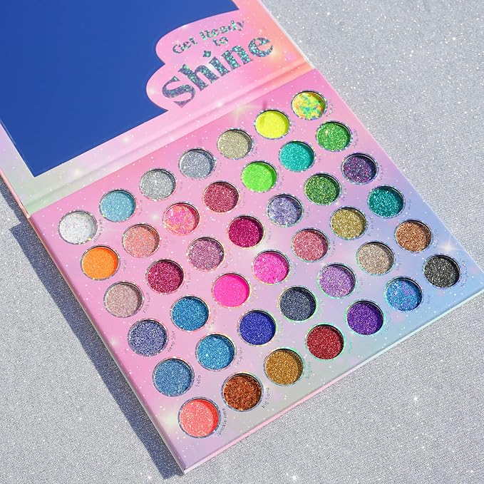 915aur36kjL._SX679_ Kara Beauty Mega Glitz Pressed Glitter Palette con 42 tonos de glitter prensado para ojos, rostro y cuerpo